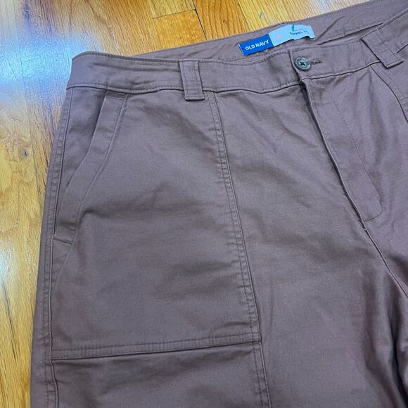 Old Navy High-Rise Canvas Barrel Ankle Pants Sz. 18 Warm Taupe Plus Relaxed Fit - Picture 5 of 11